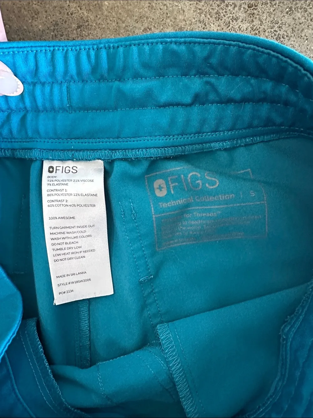 Figs Teal Cargo Jogger Pants
